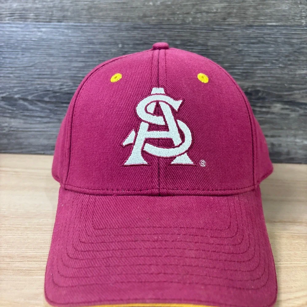 Arizona State Sun Devils Hat Cap Strap Back Maroon Adjustable‎ NCAA